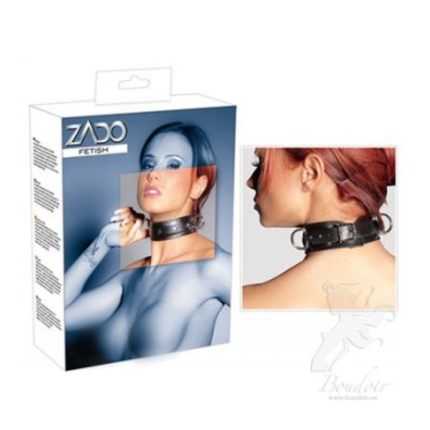 Zado - Leather Collar with Stars & Side Rings