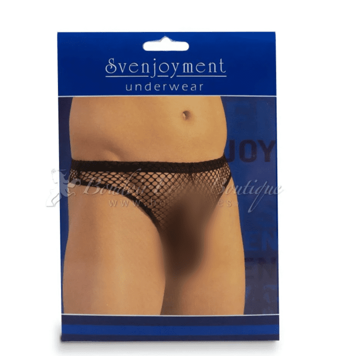 Mens Black Mesh G-String