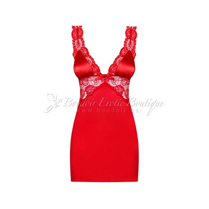 red babydoll chemise set