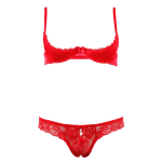 CC RED OPEN BRA & THONG SET