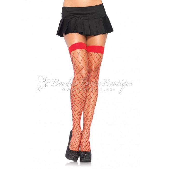 Red Fishnet Hold Ups