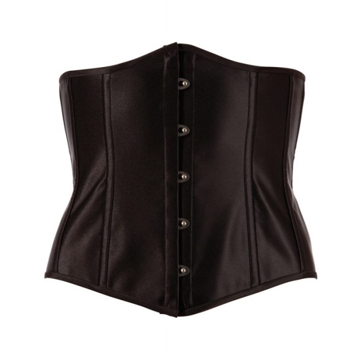 COTELLI COLLECTION BLACK SATIN UNDER BUST CINCHER CORSET