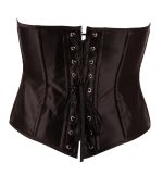 COTELLI COLLECTION BLACK SATIN UNDER BUST CINCHER CORSET