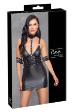 Cottelli Collection Black vinyl bondage dress s