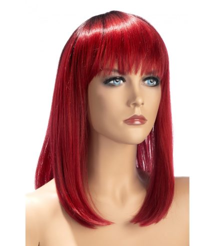 Elvira Mid-length Two-tones Red Wig