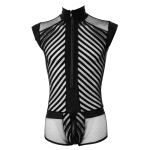 Short-sleeved Bodysuit Mesh Playsuit