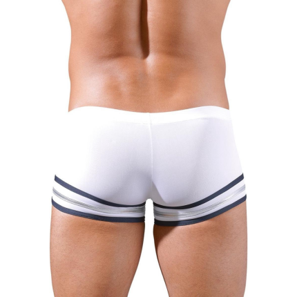 White Boxer with Front Zip