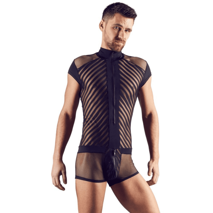 Short-sleeved Bodysuit Mesh Playsuit