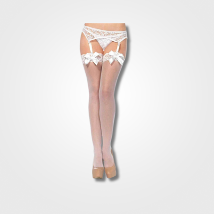 White Lace Thigh Highs 1912